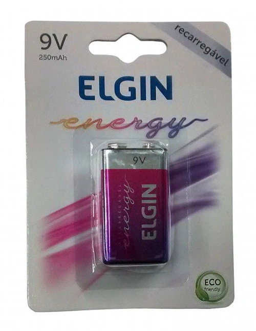 BATERIA RECARREGAVEL 9V 250MAH ELGIN