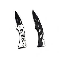 Canivete Tático Pequeno Cabo Preto ou Cromado  (W24)