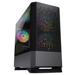 Gabinete Gamer Cougar MG140 AIR RGB, Mini Tower, Vidro Temperado, mATX, Black, Sem Fonte - 385JM80.0001