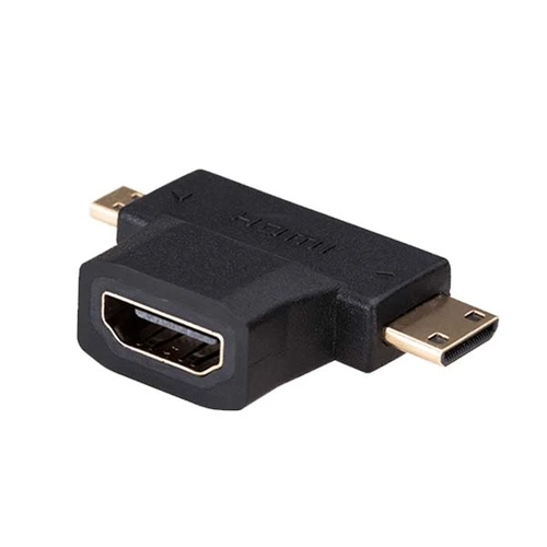 Adaptador Conversor Preto Hdmi para Mini e Micro Hdmi Letron