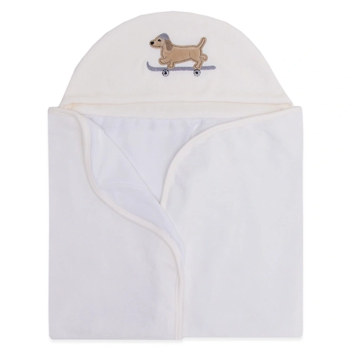 Toalha Capuz Forrada Suedine, Atoalhado e Fralda Masculino - Cachorrinho no Parque