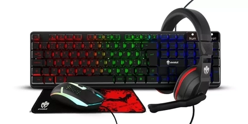 Kit Gamer Evolut Teclado, Mouse, Mousepad E Headset Eg54