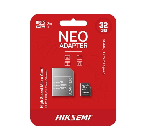 Cartão De Memória Sd, Hiksemi, Class 10, uhs-I, 32gb, Micro+Adaptador - Hs-Tf- C1/32g/Adapter