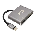 Cabo Adaptador F3 2 em 1 USB-C 3.1 Tipo-C P/ Hdmi 4k e Vga - JC-TYC-HDMIVGA