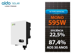 Kit Energia Solar 1.200 kWh - 9,52 kWp com 16 Painéis DAH 595W e Inversor CHINT, Colonial