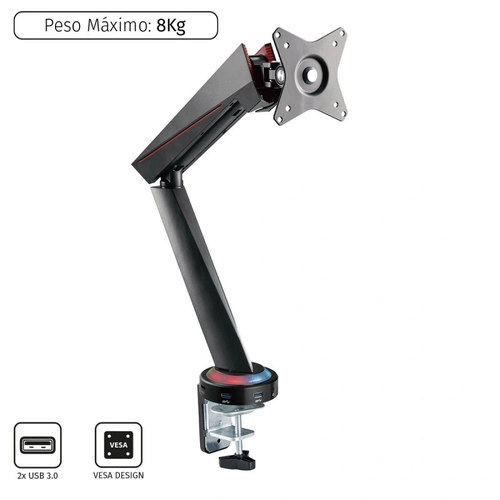 Suporte para Monitor a Gás c/ USB PCYES 17 - 32 VESA - PSGAM1732