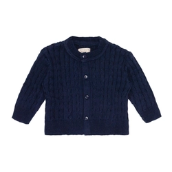 Casaquinho Tricot Trançado Marinho Masculino - Mini & Co