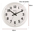 Relógio de Parede Quartz Herwer 6129 - 40cm - Visor de Vidro
