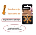 Bateria Auditiva 13 - Duracell  1,45V. cartela com 6 unidades.