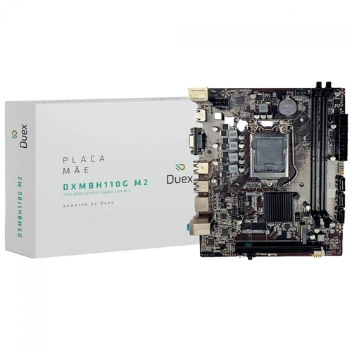 Placa Mãe Duex DXMBH110G M2, Chipset H110, LGA 1151, (6 e 7 gen) mATX, DDR4 - DXMBH110G