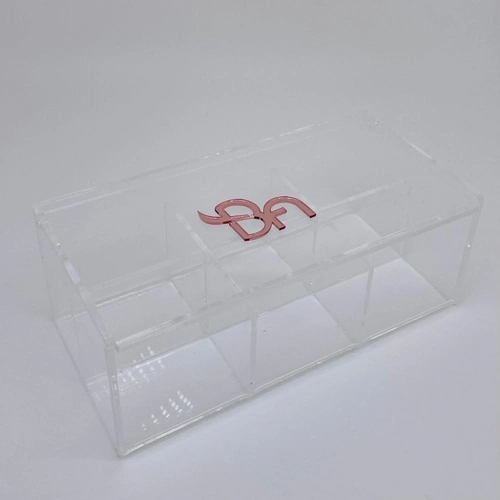 Caixa de chá 6 compartimentos - Logo alto relevo inicial ou desenho