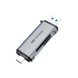 Hub Leitor De Memoria C3TECH SD/TF USB-USB-C - HU-L50GY