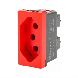 Modulo Conector Tomada Legrand Pial Plus+ 2p+t 20a 250v 1m Vermelho  615079vm
