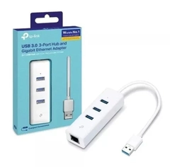 Hub USB 3.0 de 3 Portas e Adaptador Gigabit Ethernet USB 2 em 1 TP-LINK UE330
