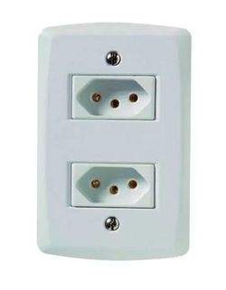 ESPELHO C/ 2 TOMADAS 3 PINOS 10A 250V