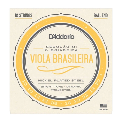 Encordoamento de Aço para Viola Brasileira Ej82c - Cebolão Mi / Boiadeira