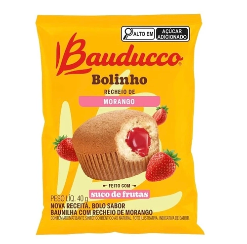 Bolinho Sabor De Morango Bauducco 40g