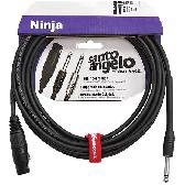 Cabo de Microfone Ninja Hg 0,20 Mm Conector P10/xlr Femea 20ft 6,10 Metros Preto