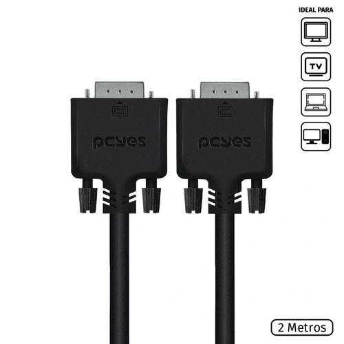 Cabo VGA Puro Cobre Macho 28awg 2 Metros 15 Pinos Pcyes - Pvm15-2