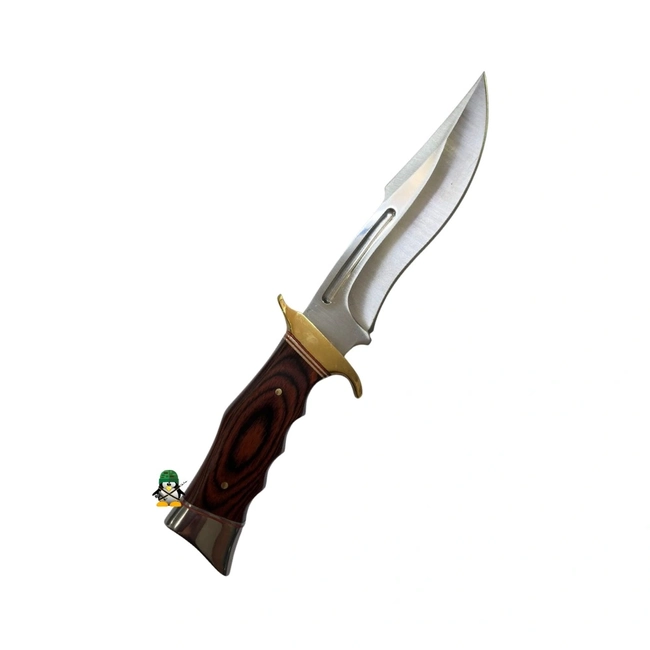 Faca Cabo de Mandeira Detalhe Dourado e Prateado  (HZ 1294)