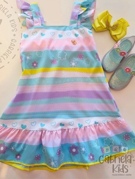 vestido floral tecido fresquinho