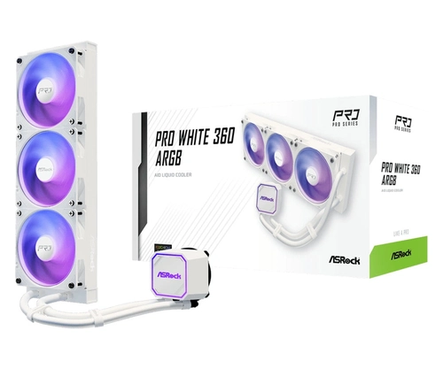 Water Cooler Asrock Pro White 360 Argb Branco 360mm