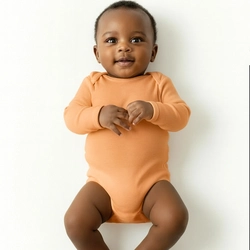 Body Manga Longa 100% Algodão Taita - Laranja