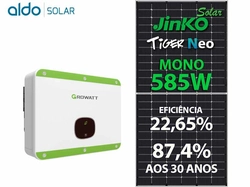 Gerador De Energia Solar Growatt Sem Estrutura Growatt Gf 32,76kwp Jinko Tiger Neo Mono 585w Mid 30kw 3mppt Trif 380v