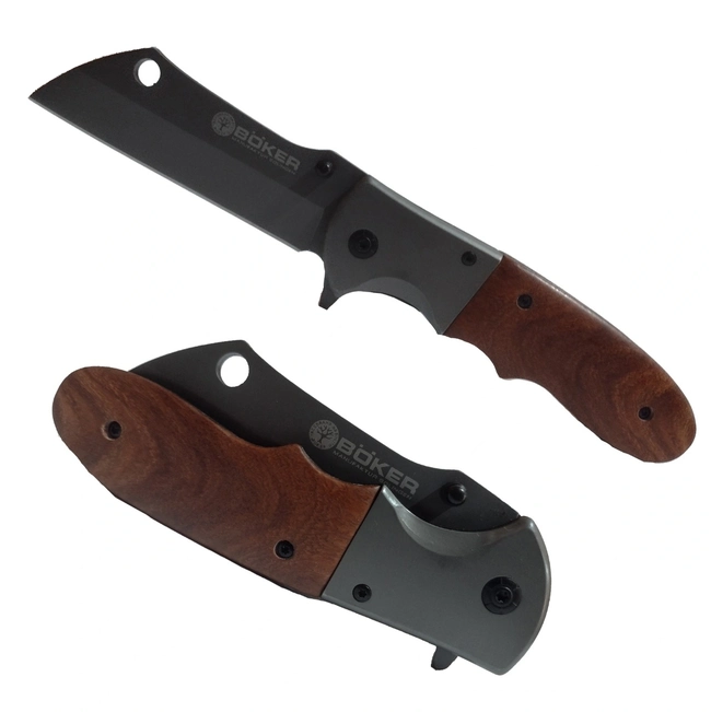 Canivete Tático Clip Cabo Madeira Boker
