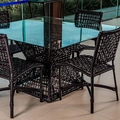Mesa de Jantar 4 lugares de Vidro Corda Sintética e Alumínio Marajó 140x140  cm Marajó