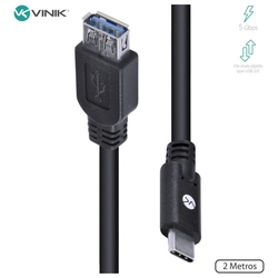 Cabo Usb Tipo c para Extensor Usb a Fêmea V3.2 Gen1 5gbps 2 Metros - C32uaf-2