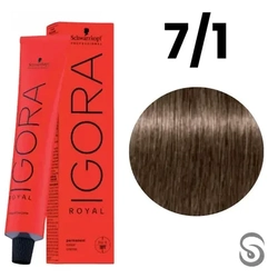 Schwarzkopf Igora Royal Coloração 7/1 Louro Médio Cendré 60ml