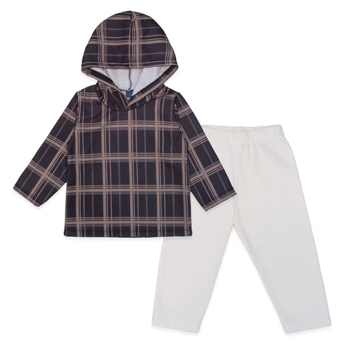 Conjunto Moletom Flanelado com Capuz Xadrez Romitex - Masculino