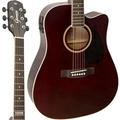 Violão Giannini Gf1d Ceq Eletroacústico Aço Translucent Dark Wine Dark Wine