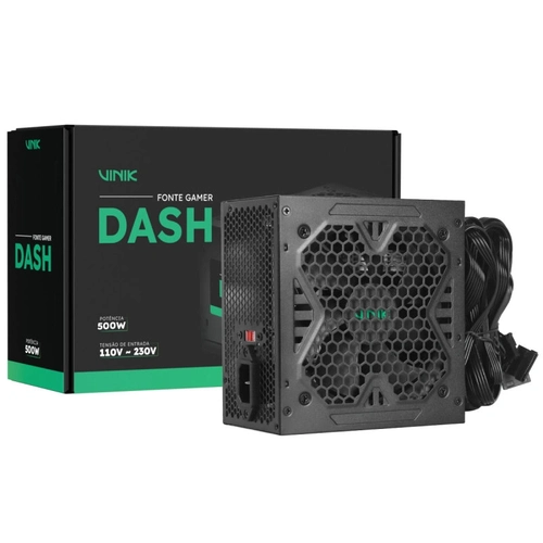 Fonte Gamer Vinik Dash 500w Preto - Vfg500wpv3