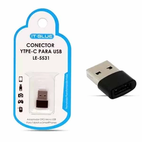 Adaptador Usb P/ Type-c (usb Macho P/ Type-c Femea) Ref. Le-5531
