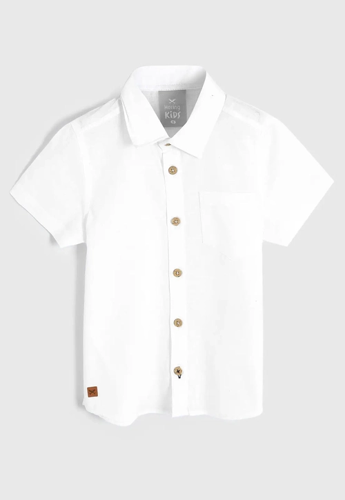 Camisa Manga Curta Branca com Botões Hering - Masculina