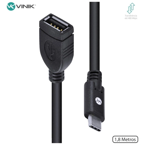 Cabo Usb Tipo c x Extensor Usb a Fêmea 2.0 1.8 Metros - C20uaf-2