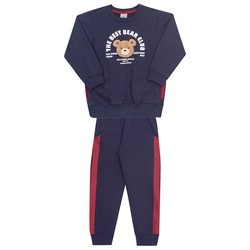 Conjunto Moletom Peluciado Bear Club Marinho Randa Mundu - Masculino