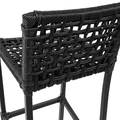 Conjunto 1 Mesa Bistrô Madeira 4 Banquetas Corda e Alumínio Epóxi Dourados