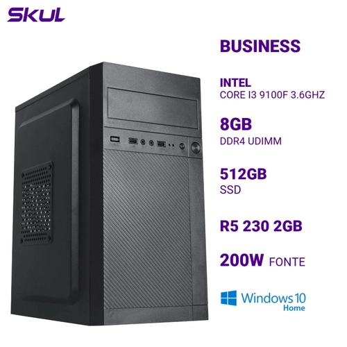Computador B300 Core I3 9100f 3.6ghz Memória 8gb Ddr4 Ssd 512gb R5 230 2gb Fonte 200w Windows 10 Home