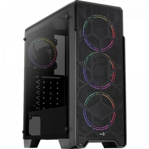 Gabinete Gamer Aerocool Ore Saturn Preto Rgb Lateral Acrílico