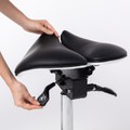 Cadeira Mocho Ergonômico Exclusiva 360° Graus Com Apoio e Suporte Preta