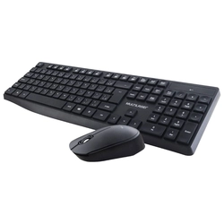 Kit Teclado e Mouse Sem Fio Multilaser Preto TC244
