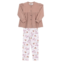 Conjunto Casaco e Legging Bege Randa Mundu - Feminino