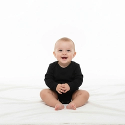 Body Manga Longa Liso Taita 100% Algodão - Preto