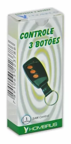 Controle 3 Botões Hombrus 433mhz Alarme Motor