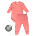 Conjunto Body Manga Longa e Mijão Canelado Térmico - Rosa