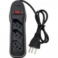Filtro De Linha 3 Tomadas Circuit Breaker Preto Megatron