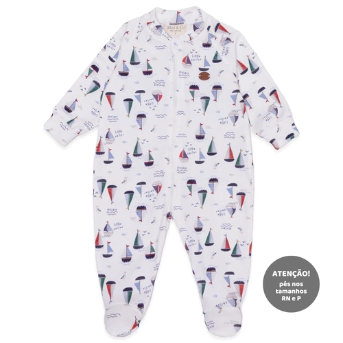 Macacão Manga Longa Estampado com Ziper Suedine Masculino – Navy